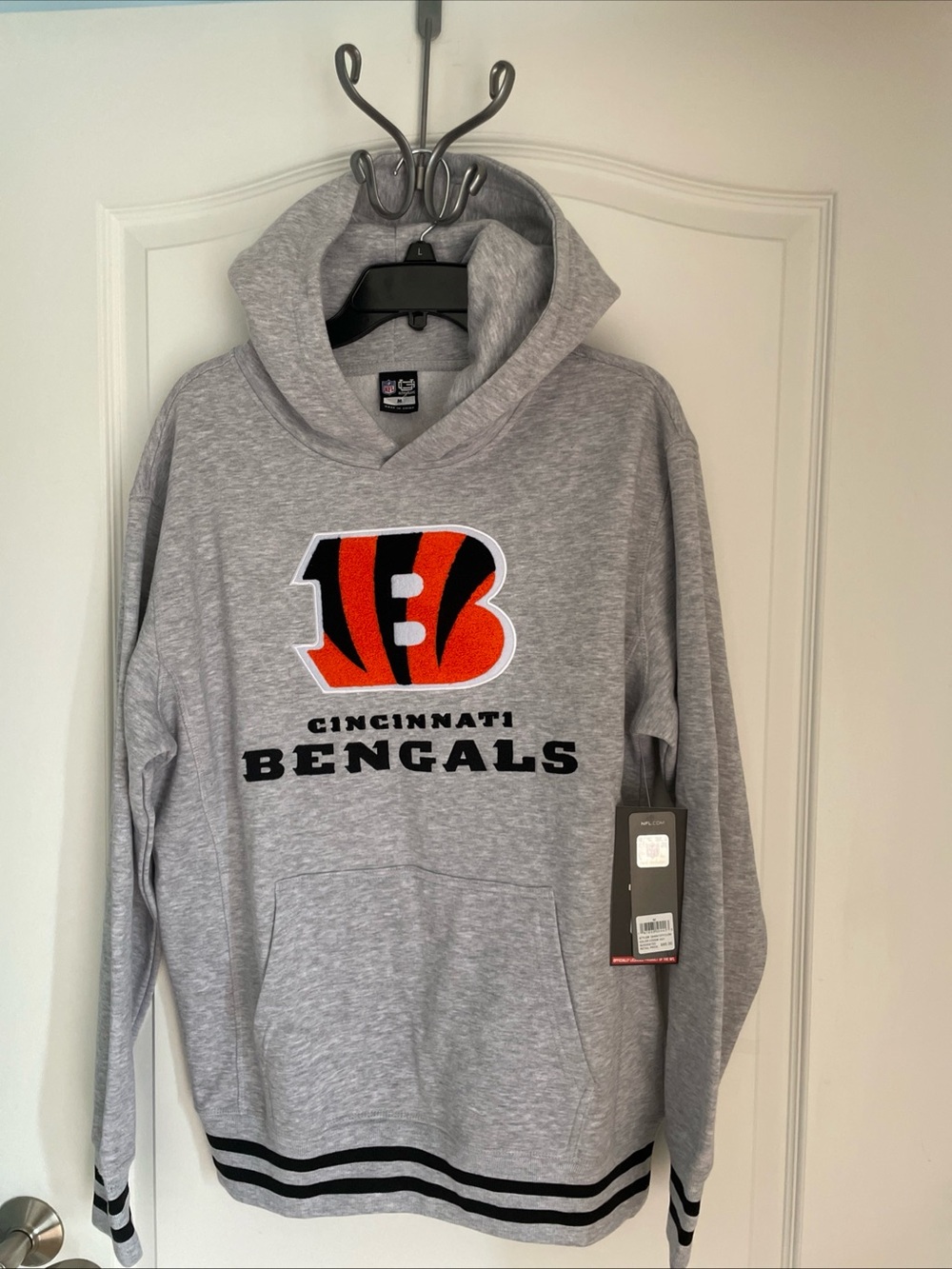 NWT Cincinnati Bengals NFL Team Apparel Hoodie Sweatshirt Gray Pullover size M